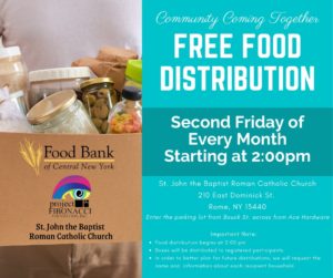 Community Coming Together Food Distribution @ Saint John The Baptist Roman Catholic Church | Rome | New York | United States