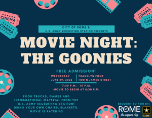 Park Movie Night: The Goonies @ Franklyn's Field | Rome | New York | United States