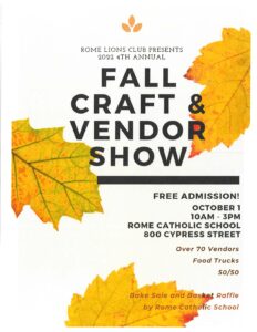Fall Craft & Vendor Show presented by Rome Lions Club @ Rome Catholic School | Rome | New York | United States