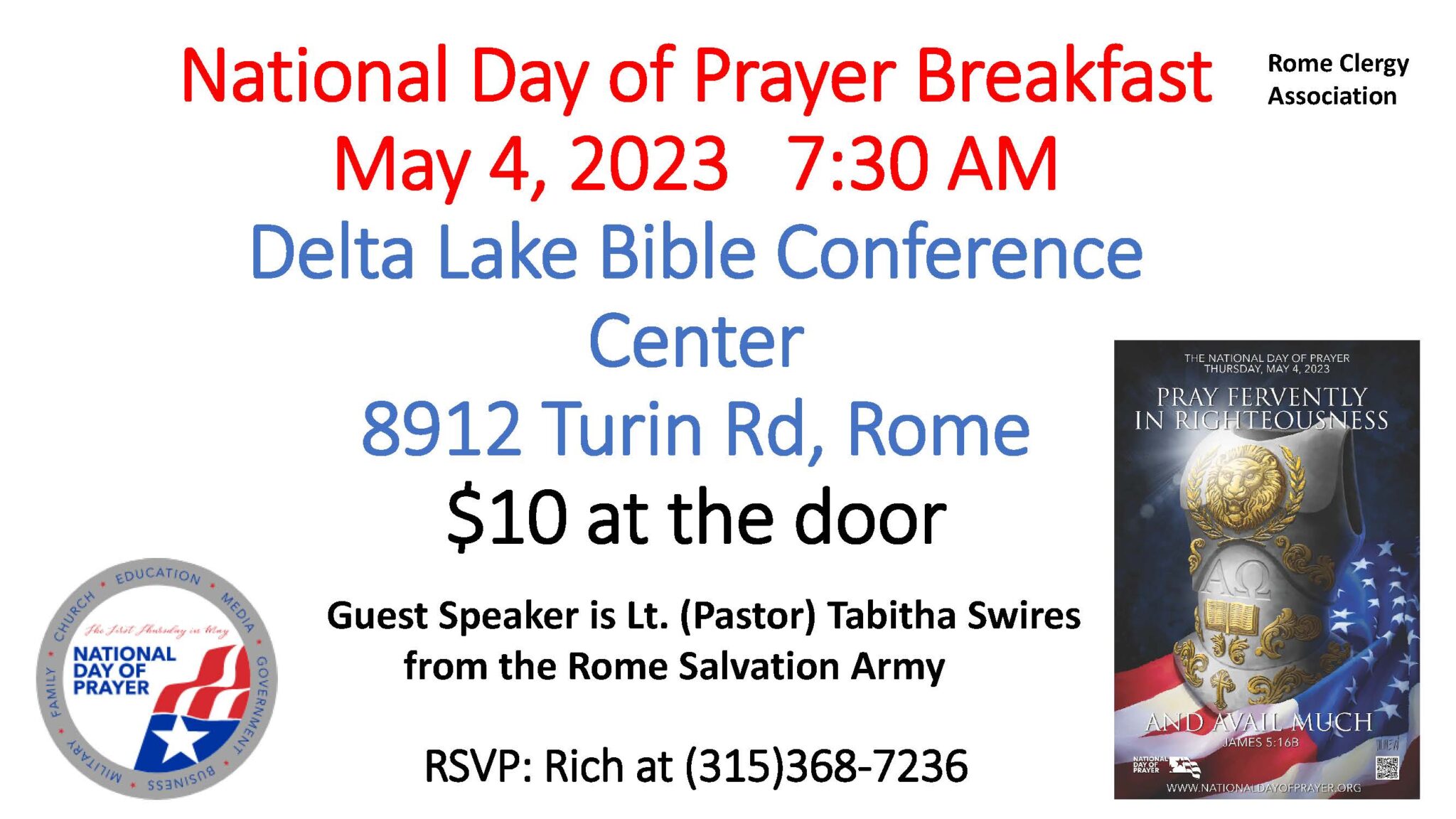 National Day of Prayer Breakfast presented by Rome Clergy Association
