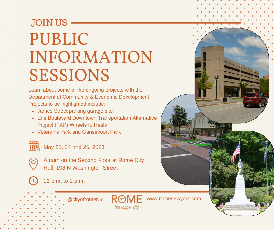 Public Information Sessions @ Second Floor Atrium @ Rome City Hall | Rome | New York | United States