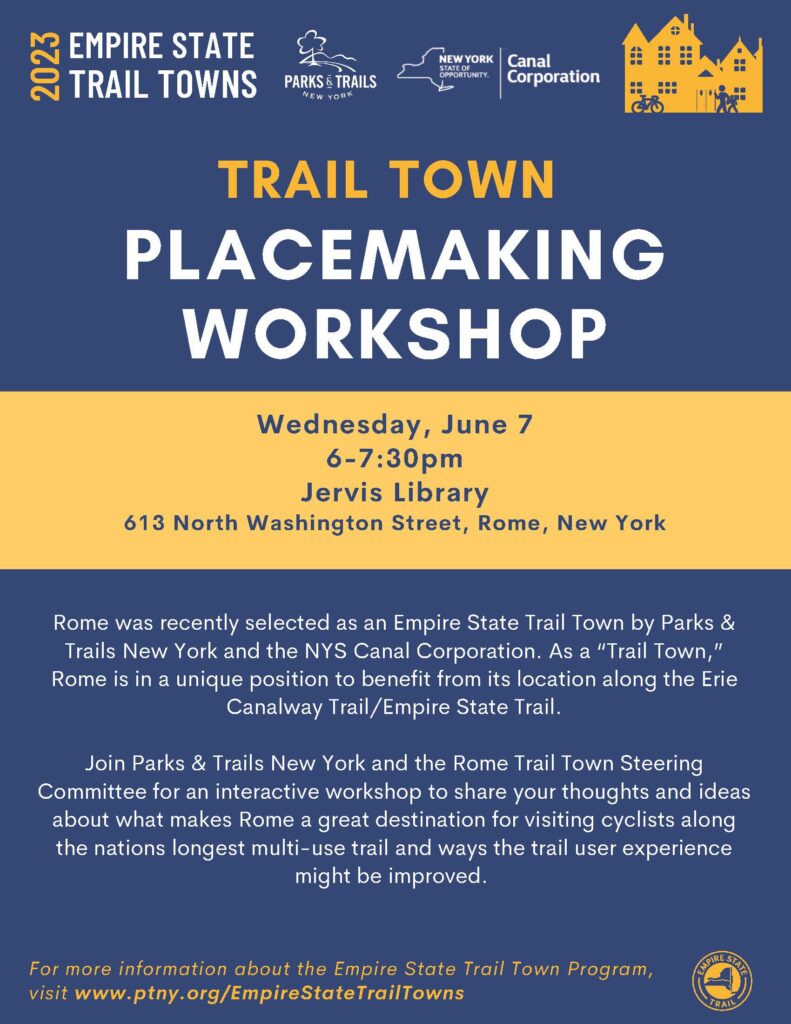 Empire State Trail Towns Placemaking Workshop @ Jervis Public Library | Rome | New York | United States
