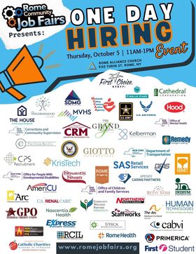 One Day Hiring Event presented by Rome Community Job Fair @ Rome Alliance Church | Rome | New York | United States