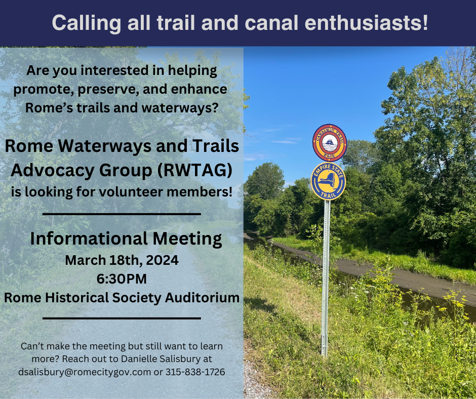 Rome Waterways and Trails Advocacy Group Information Meeting @ Rome Historical Society