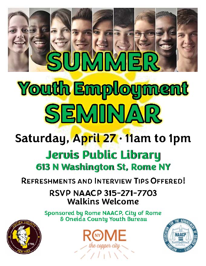 Summer Youth Employment Seminar @ Jervis Public Library