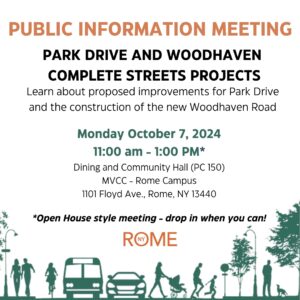 Park Drive and Woodhaven Complete Streets Open House Public Meeting @ Dining and Community Hall - PC 150