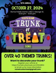 12th Annual South Rome Trunk or Treat @ Rome Polish Home