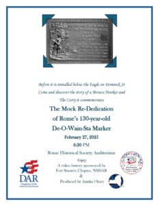 De-O-Wain-Sta Mock Re-Dedication @ Rome Historical Society