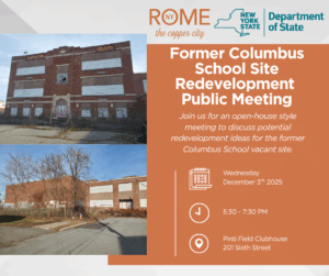 Former Columbus School Site Redevelopment Public Meeting @ Pinti Field Clubhouse